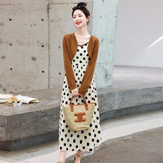 现货新款2023年春夏季时尚潮流设计感两件套连衣裙，女装套装/套裙，盈茜