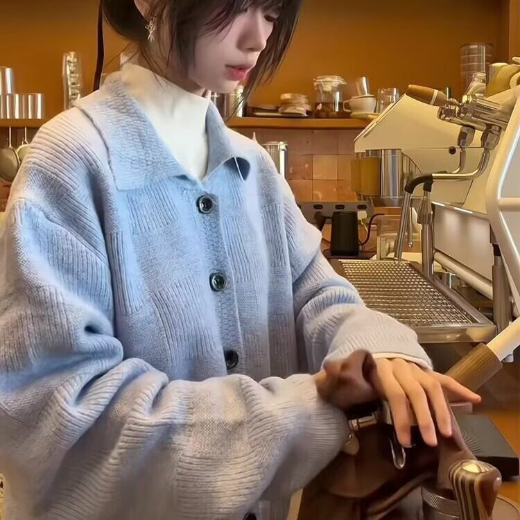 韩系慵懒风毛衣外套女秋冬季新款复古针织开衫外穿上衣LY2877-P53,男装针织衫/毛衣,星座1008