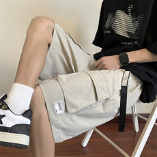 夏新款工装冰丝男士短裤西装扣多口袋设计宽松休闲短裤K2332-P45，男装牛仔裤，电商A128