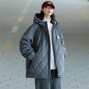 冬上新加棉保暖棉服潮中性风连帽棉衣外套男女 8330-P115控价158图片