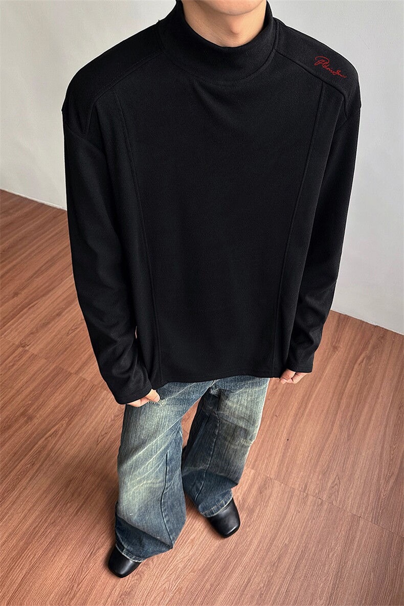 德绒印花打底衫老钱风美式复古慵懒卫衣男女DT53084-TP1939,男装T恤,电商A102