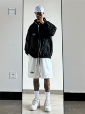 2023潮牌重磅立体针织大码纯色五分短裤DK997-P45-控78，男装牛仔裤，电商A021