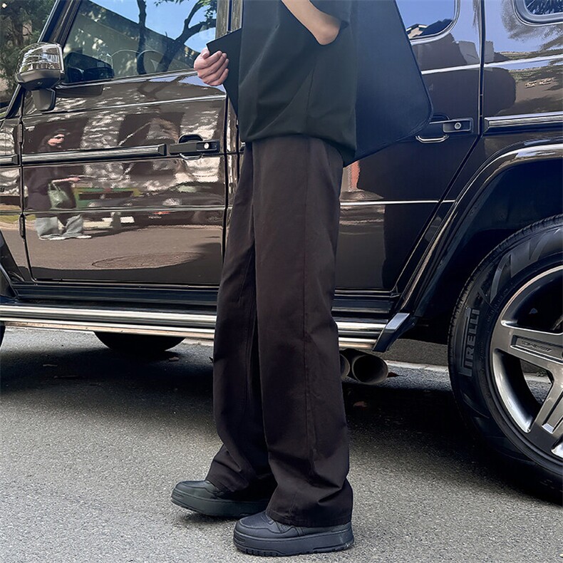 ！四季100棉%纯色四季款阔腿百搭垂感休闲裤子1229/p45，男装休闲裤，电商B381-2