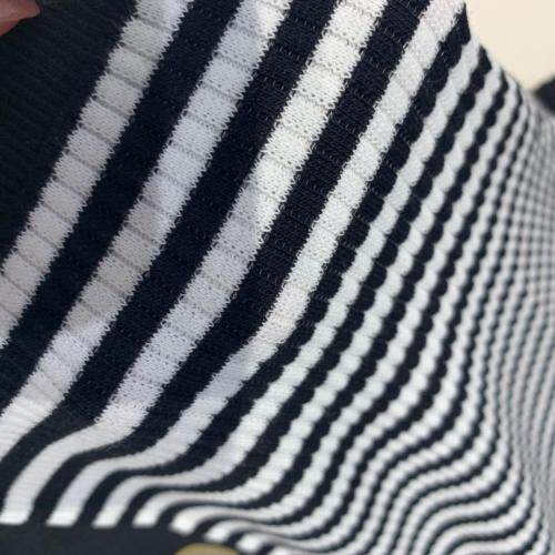 夏季新款黑白条纹字母四扣开衫，女装，OF