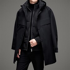 BAMJ-1212Y钱塘2020-2冬季厚款休闲简约长款中年男士外套P320，男装夹克，钱塘207-2