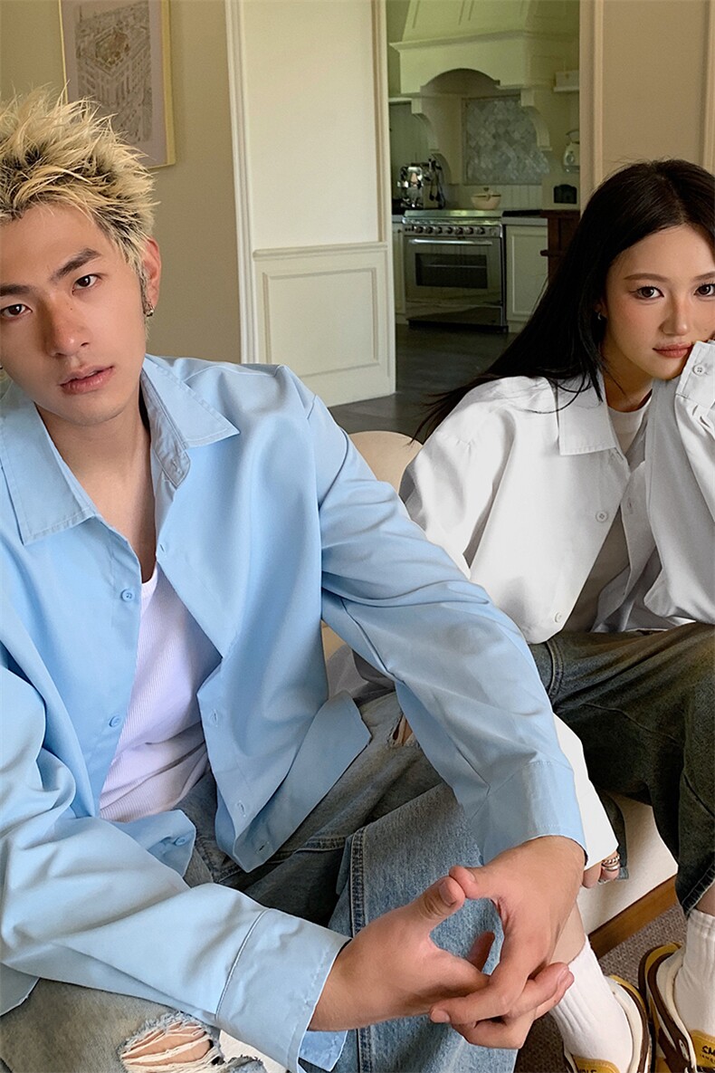 2026春季简约垂感衬衫休闲情侣款宽松衬衣男5Q1113-TP18不,男装衬衫,电商A102