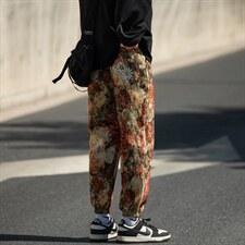 秋季新品风复古油画碎花提花无弹宽松哈伦裤K280，男装休闲裤，星座305A（原312A-1）