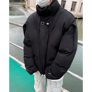 秋冬解构保暖加厚立领棉服外套金属环扣男短款棉衣1506-P105图片