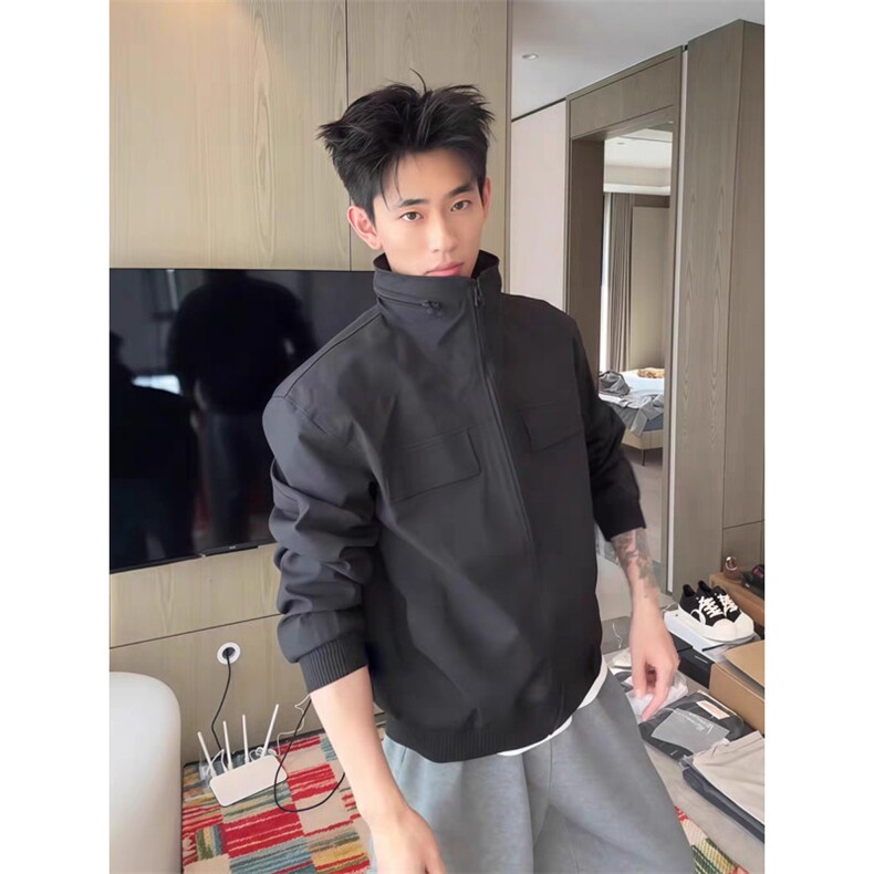 三防短款硬挺外套男款秋季硬汉穿搭立领工装夹克高级感痞帅骑兵服,男装夹克,星座601-1