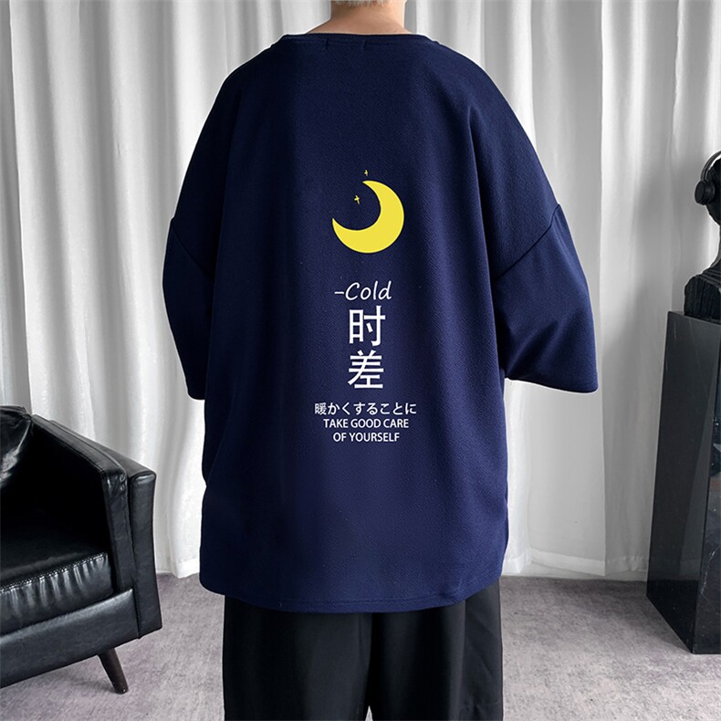 Q11047-P30春夏季七分袖t恤男大码五分袖男短袖中袖,男装T恤,电商A040