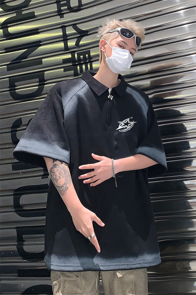 polo衫短袖t恤男夏季宽松休闲半拉链体恤衫XZ514-2-202484-P63,男装T恤,星座514-2(原B239)