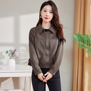机车小个子皮衣外套女2024春季新款美式港风PU皮夹克短款上衣外搭图片