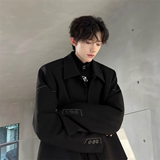 风秋款男西装单排扣明线新中式西服外套JK258P62，男装西服套装，星座1013-1