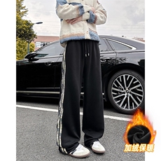 A178-XK60023JR-P40加绒美式直筒休闲卫裤三条杠长裤青少年裤子，男装休闲裤，电商A178