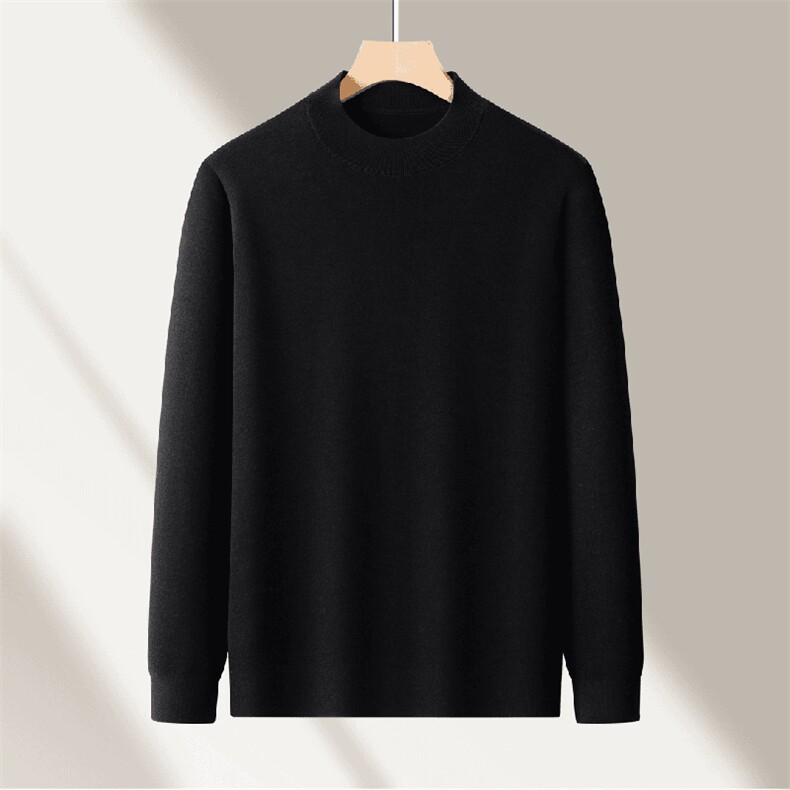 重磅秋冬男女纯色打底针织衫圆领套头半高领毛衣美式复古休闲上衣，男装T恤，电商A443