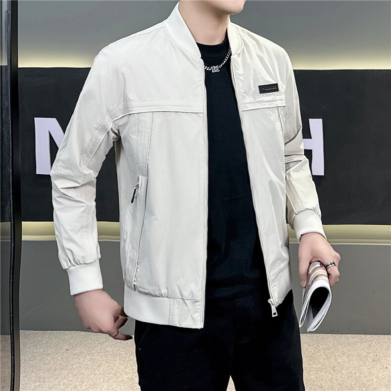 春季款棒球服夹克上衣男外套小立领黑色  JK8513-P90图片