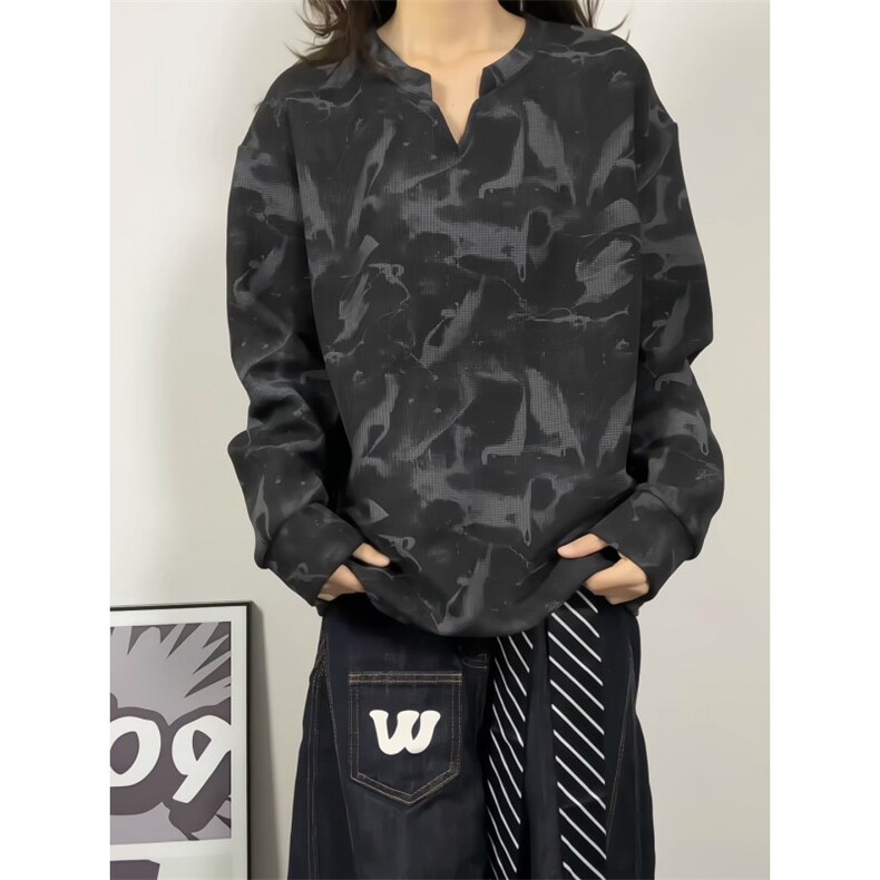 XZ809A/CX615/特P24/控48印花美式V领长袖打底衫卫衣，男装T恤，星座809A(原222-1)