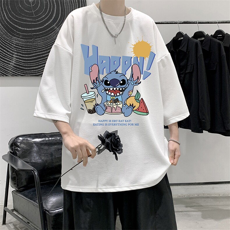 Q11077-P30春夏季七分袖t恤男大码五分袖男短袖中袖大皂风,男装T恤,电商A040