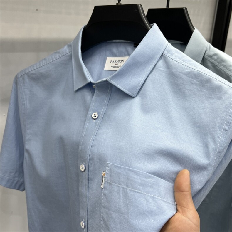 FN824821纯棉牛津纺商务休闲衬衫手拍图主推大货长期款稳定,男装衬衫,钱塘207-1