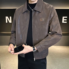 25886-M-4XL-P145店主风秋季机车服男士休闲复古做旧皮衣翻领外套，男装皮衣，电商B255