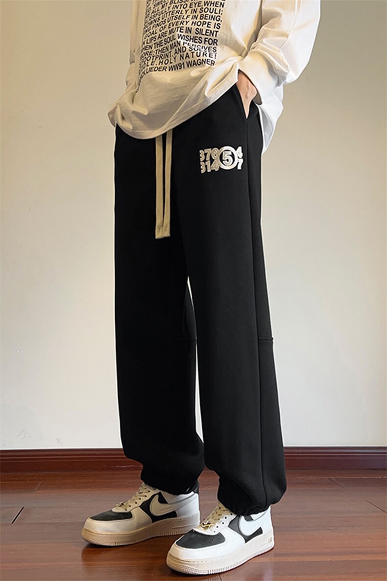 2024春季新款内景大码马吉拉刺绣卫裤M-5XHK24119-特P40,男装休闲裤,电商A022