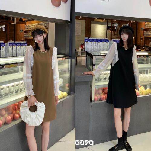 秋季新款韩版拼接连衣裙，女装连衣裙，尹谜