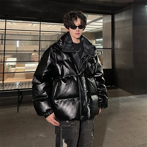 405A  美式高街个性金属设计假两件pu皮棉服   MY24925-P155控188图片