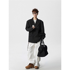 双排扣大码M-5XL西服男成分96%聚酯纤维4%氨纶XF78127P85控128，男装西服，星座226-1