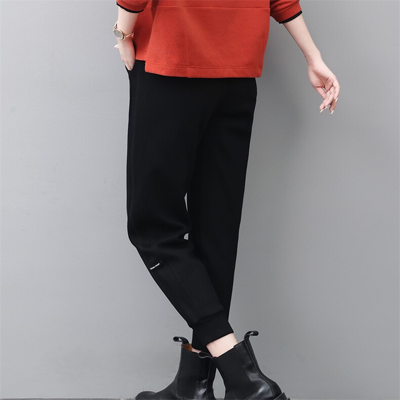 卫裤女春秋2025新款小个子休闲束脚哈伦裤女士加绒运动裤子,女装休闲裤,独衣靓