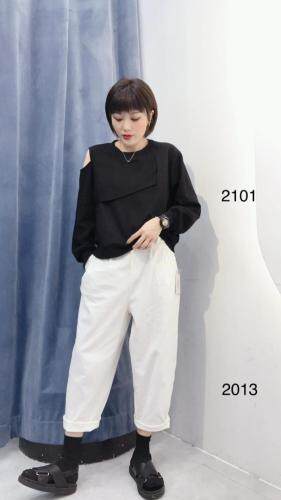 现货2021春季新款漏肩上衣，女装，琼卿格