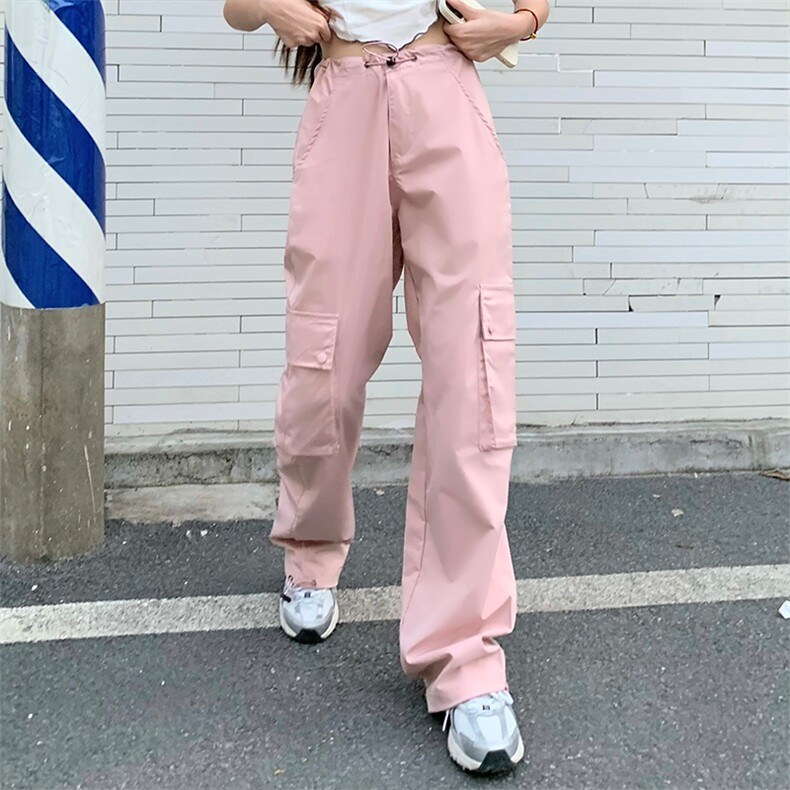 薄款速干工装裤女夏季显瘦哈伦休闲裤高腰阔腿美式运动裤B88P45,男装休闲裤,星座1116-2