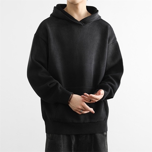 水洗纯棉连帽卫衣男士加厚扎染撞色休闲外套W6619P95图片