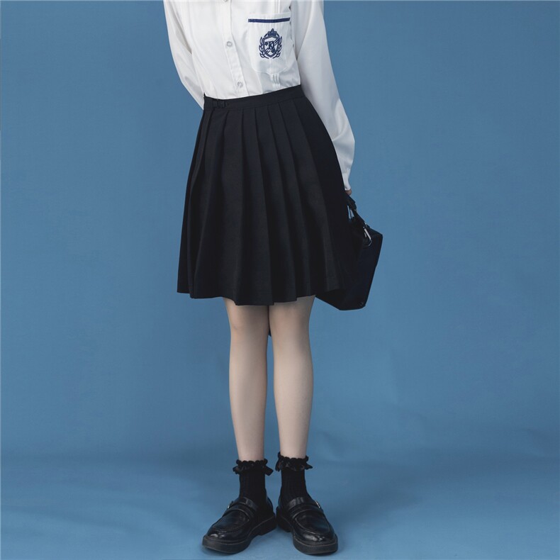 中性风C316Q007P48正统JK制服黑色JK裙百搭短裙半身裙百褶裙,男装工装外套,电商C316