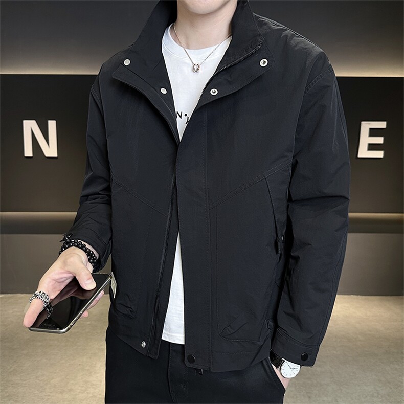 2025新款秋季夹克外套男士立领衣服潮流新品男装上衣A225-6801,男装夹克,电商A225
