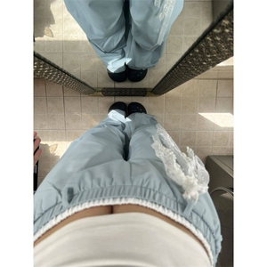 AK2364-P45美式工装裤女夏季2026新款速干阔腿裤高腰慵懒风长裤图片