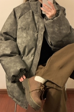 中性PU皮复古做旧设计钢印棉衣男女MY77096P130控198抖控228，男装棉衣，星座227-7