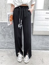 春季新款拖地裤前开叉裤，其它，蔓娅(6F)