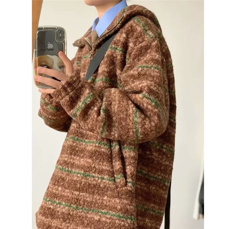 B12-P612025新款秋冬毛呢连帽卫衣男女日系潮牌宽松休闲,男装卫衣,电商B323A