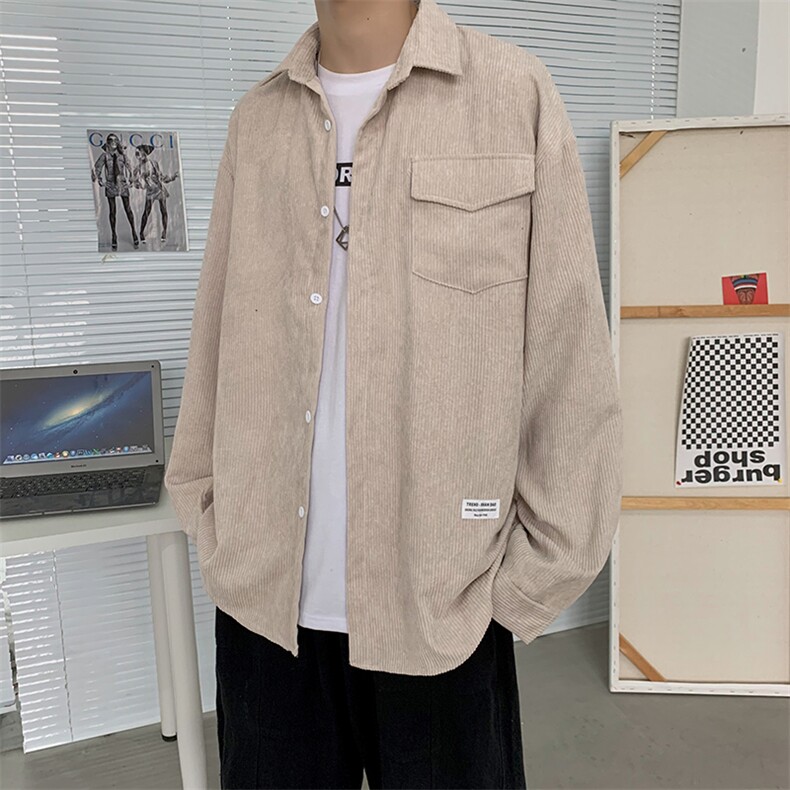 美式百搭条纹衬衫春秋款男士宽松长袖衬衣休闲外穿上衣W1106-P38,男装夹克,星座512-4
