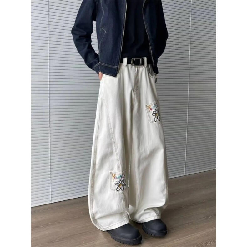 【现货】牛仔裤花花休闲宽松弯刀裤P53YW830,男装牛仔裤,星座1112-1