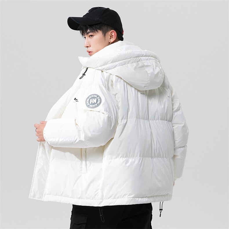 日系白鸭绒冬季潮亮面炫彩加厚保暖百搭连帽羽绒服YR100P255控298,男装羽绒服,电商A247-1