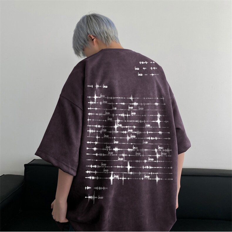 2025夏季新款麂皮绒得物抖音品质印花短袖T恤djp265-特批23控39,男装T恤,星座605(原A050)
