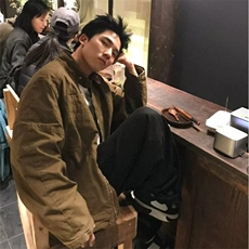 得物二开牛仔外套复古痞帅工装休闲夹克百搭潮翻领秋JK1250-P88，男装工装外套，星座1103-3