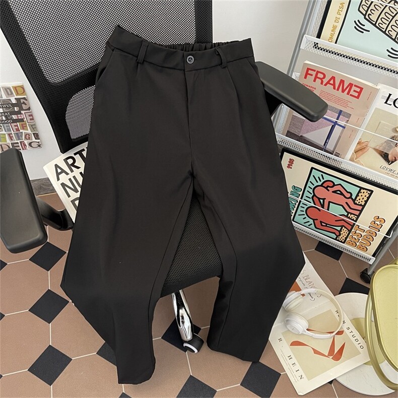 K325-P36CeTky美式高街cleanfit廓形西裤黑色薄休闲裤男女，男装西裤，电商B323A