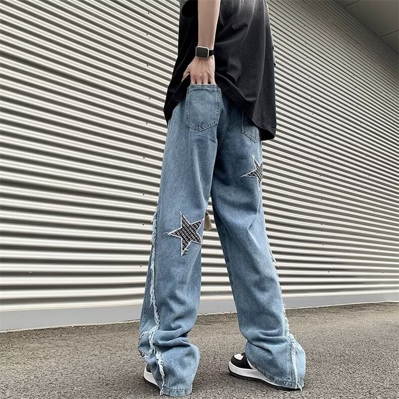 男夏季慵懒青春流行潮流百搭日系牛仔裤带大抽绳NK99P48,男装牛仔裤,星座1116-2