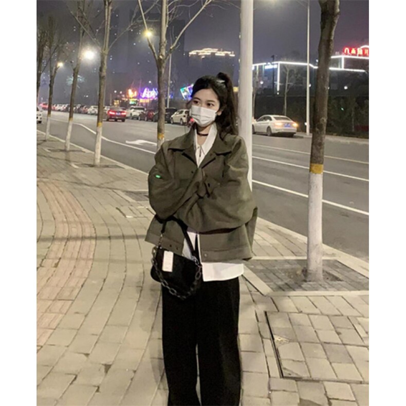 开春复古麂皮短款夹克外套男女宽松春季慵懒中性风上衣JY680,男装夹克,星座1116A（原606A-3）
