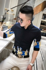 20春夏新款社会男潮流衬衫个性印花中袖夜店男衬衣A068-D573，男装衬衫，星座419（原A233）