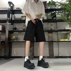 现货 夏季薄款冰丝休闲西装短裤男高级感宽松英伦五分裤 K530-P35图片