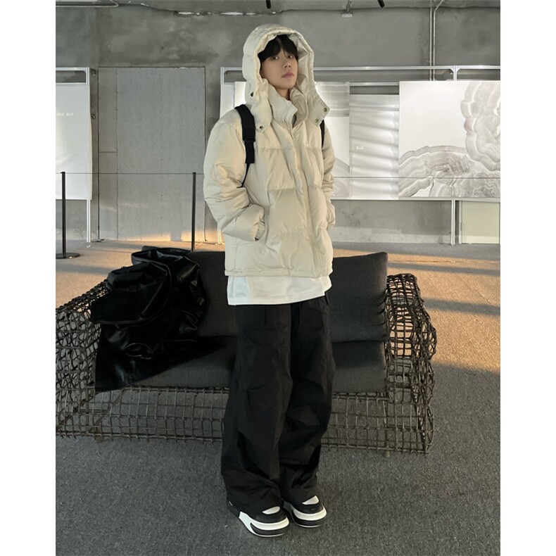 白鸭绒冬季潮流大码光板连帽羽绒服保暖外套Y5849-P165【特价】,男装羽绒服,电商A007