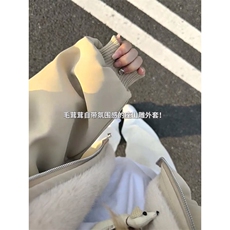 现货高品质美式高街冬季重磅座山雕大毛毛领pu皮棉衣男女加厚外套，男装皮衣，电商A486